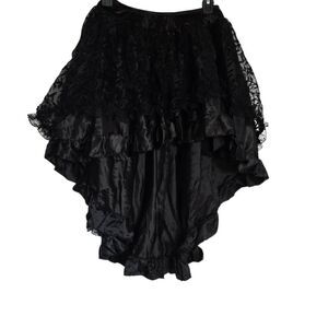 Women's Size Medium Black Ruffle Hi Lo Skirt